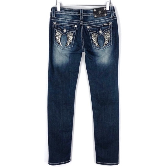 Miss Me Denim - Miss Me Signature Angel Wing Skinny Jeans Size 30